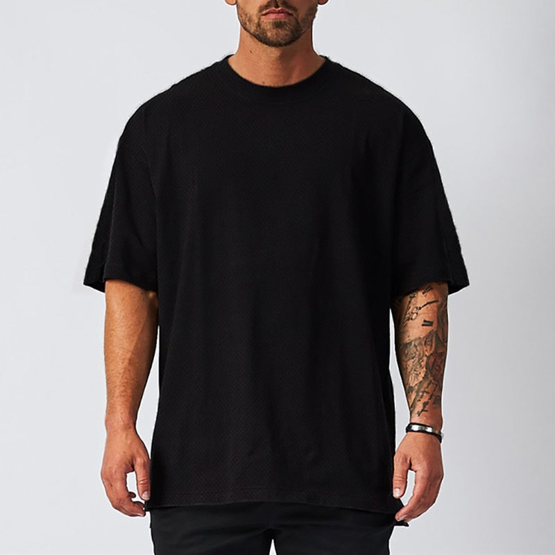 Solid Color Hip Hop Style Gym Tee